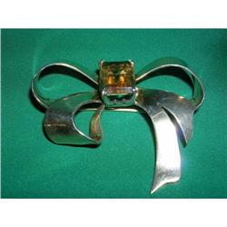 Eisenberg Original--Sterling--Gold Bow Pin--WOW#1365020