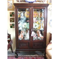 c.1870 Carved French Oak China Cabinet #1365128
