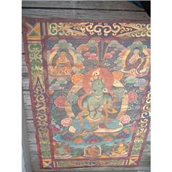 Antique Tibetan tangka painted on canvas #1365180
