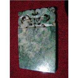 Antique jadeite plaque with open work design #1365207