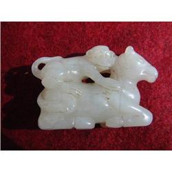 Antique Chinese white jade carving #1365263