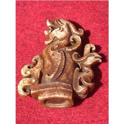 Han period yellowish-green jade carving in #1365270