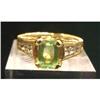 Image 1 : Estate Green Tourmaline Diamond 14kt Gold Ring #1365412