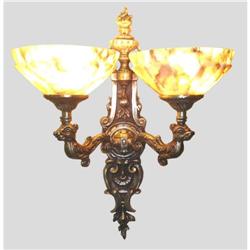 A pair of alabaster and bronze sconces #1365418