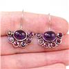 Image 1 : STERLING SILVER Estate AMETHYST GARNET Earrings#1371387