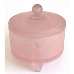 FLAPPERS Pink Depression Glass Deco Powder Jar #1404179