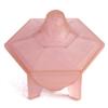 Image 1 : SPHINX Art Deco Pink Satin Glass Powder Jar #1404216