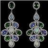 Image 1 : Natural Tanzanite, White Opal, Chrome Diopside Earrings