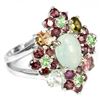 Image 2 : NATURAL OPAL TSAVORITE GARNET & TOURMALINE Ring