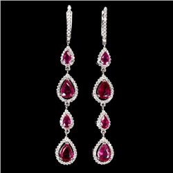 Natural Pigeon Blood Red Ruby Earrings