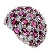 Image 1 : Natural Rhodolite Garnet & Tanzanite Ring