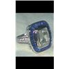 Image 1 : Natural White & Blue Sapphire Art Deco Gold Ring