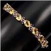 Image 1 : Natural Top Rich Yellow Citrine Rhodolite Garnet Bangle