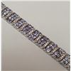 Image 1 : Silver 200 Tanzanite(6ct) Cubic Zirconia Bracelet, Insurance Value $2700