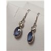 Image 3 : 14K White Gold Ceylon Sapphires(2.1ct) Diamond(I, 0.25ct) Earrings, Custom Designed in Canada, Insur