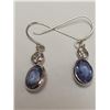 Image 4 : 14K White Gold Ceylon Sapphires(2.1ct) Diamond(I, 0.25ct) Earrings, Custom Designed in Canada, Insur