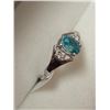 Image 2 : 10K White Gold Genuine Rare Blue Zircon(1.1ct) Diamond Ring (~Size 6)(Ring is resizable for $40), Ma