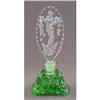 Image 1 : Czech Bohemian GREEN Intaglio Perfume Bottle #1334970