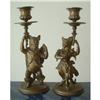 Image 1 : Pair French Antique Bronze Cat Candlesticks 20C#1348532