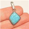 Image 1 : STERLING SILVER Estate REAL LARIMAR Pendant #1348690
