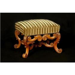 19th C. Louis XIV St walnut stool #1348699