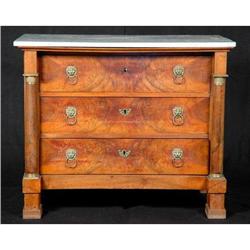 19th C. Empire Period walnut chest #1348701