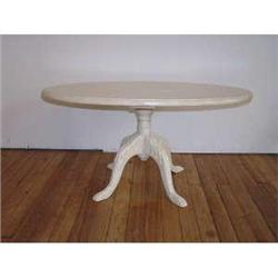 White Painted and Umbered Oval Coffee Table #1348707