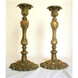 ART NOUVEAU DORE BRONZE CANDLESTICKS 12 #1348713