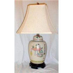 CHINESE FAMILLE ROSE LAMP, GINGER JAR #1348732