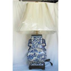 CHINESE BLUE AND WHITE LAMPS,PAIR #1348741