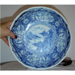 BLUE AND WHITE SOMETSUKE BOWL, Japanese,sgd. #1348749