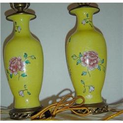 CHINESE MONOCHROME LAMPS, PEONY MOTIF 19th#1348754