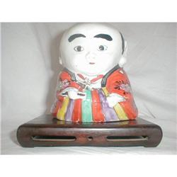 FUKUSUKESAN FIGURINE BANK, MEIJI JAPANESE #1348755