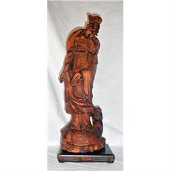 CHINESE WOOD CARVED IMMORTAL, QING DYNASTY #1348756