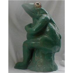 CHINESE EXPORT SCULPTURAL SHIWAN POTTERY  FROG,#1348761