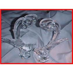 Pair of Heisey Asiatic Pheasant Glass Figurines#1348937