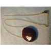 Image 1 : Estate 14K YG Gold Huge Ruby Drop Necklace #1349063