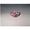 Image 1 : Estate 10K 14K WG Ruby Diamond Heart Ring #1349163