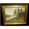 Image 1 : 19c Landscape Woods Forest Oil Painting 19th C #1349504