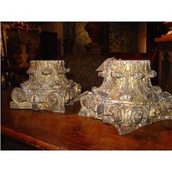 Pair of Wooden Corinthian Capitals #1349590