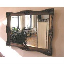 Large Gold Leaf Antique Decorative Mirror #1366113