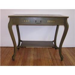 Hand Painted Green Library Table Circa 1920 #1366115