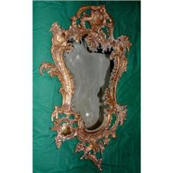 ART NOUVEAU MIRROR BRASS & BEVELED GLASS #1366136