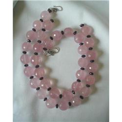 Pr.18MM FACETED ROSE QUARTZ & AMETHYST  NECKS #1366160