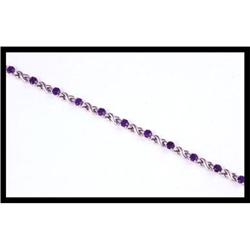 AMETHYST DIAMOND LINK BRACELET OF 18K WHITE #1366187