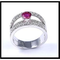 18 Karat White Gold Pear Shape Ruby And #1366205