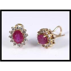 3.00 Carats Vivid Ruby Diamond Earrings #1366206