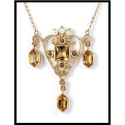 Victorian Style Citrine Necklace #1366209