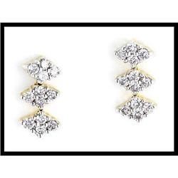 18K DIAMOND DANGLE EARRINGS #1366211