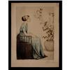 Image 1 : Color Etching of Young Lady signed Hela Peters #1366251